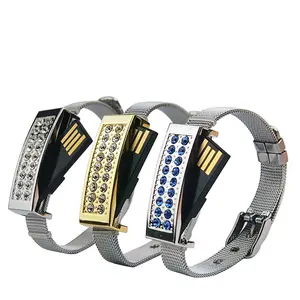 Joli Bracelet Bijoux USB Flash <span class=keywords><strong>Drive</strong></span> Bracelet Pendrive Avec Logo Laser Gratuit 1GB 2GB 4GB 8GB 16GB 32GB 64GB 128GB - Product Image 1