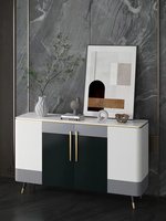 Meuble de rangement d'entrée moderne de luxe haut de gamme en acier inoxydable et bois de manguier, réglable, pour salon, 2-4 compartiments