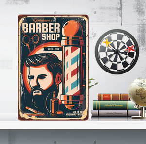 Plaques en métal <span class=keywords><strong>vintage</strong></span> pour salon de coiffure <span class=keywords><strong>Plaque</strong></span> décorative en étain personnalisée de <span class=keywords><strong>grande</strong></span> taille pour salon de coiffure Plaques en métal pour salon de coiffure rétro - Product Image 6