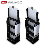 Étagère de présentation de vin rouge en acrylique à 3 niveaux sur pied TDP, présentoir de whisky, étagère de présentation de spiritueux, présentoir de vente au détail POP