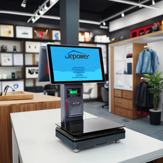 15.6 Touch Screen AI Label Barcode Digital Scale Price Computing Barcode Scale Label Printing Scale Pos Hardware