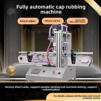Machine de capsulage automatique multifonctionnelle en ligne à quatre roues pour bouchons à vis de bouteilles avec pompe à gâchette