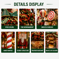Décoration de Noël géante en fibre de verre BSA : Arche, Colonne Canne à Sucre, Soldat Casse-Noisette – Affichage extérieur pour rues commerciales