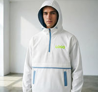 Sweat-shirt à capuche demi-zip 320g personnalisé avec logo, vente en gros, pour homme, style universitaire, 60% coton 40% polyester, coupe oversize