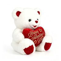 Ours en peluche rembourré tenant un cœur, ours pour la Saint-Valentin, jouets en peluche personnalisables, ours en peluche imprimé avec inscription d'amour, cadeau pour les amoureux