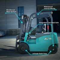 Chariot élévateur électrique industriel intelligent à batterie lithium-ion à charge rapide 1,5t pour opérations en entrepôt multi-shifts