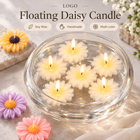 Lilin Kedelai Wangi Beraroma Bunga Buatan Tangan, Lilin Bunga Daisy Warna-warni untuk Hadiah Hari Valentine, Diwali, Paskah, dan Liburan