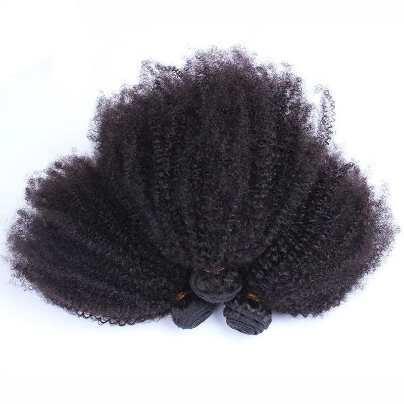 Bundel Rambut Grosir 4c Rambut Manusia Keriting Afro Jalinan Rambut Manusia Keriting Mongolia Berikat-ikat Rambut Manusia