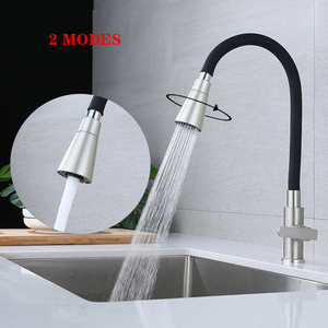 SUS304 Silicone Flexible Neck Colorful Any Direction Single Cold Tap Mixer Black <strong>Kitchen</strong> Faucet Drop Down Rotating Sink Tap - Product Image 2
