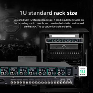 Amplificador de Auriculares Profesional 1u XLR de 8 Canales HA800 V2, Distribuidor de Auriculares Metálico para Estudio y Escenario - Product Image 5