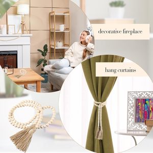Guirnalda de cuentas de 58'' con borlas, decoración rústica campestre, adorno de pared <span class=keywords><strong>estilo</strong></span> bohemio para casa de campo - Product Image 5