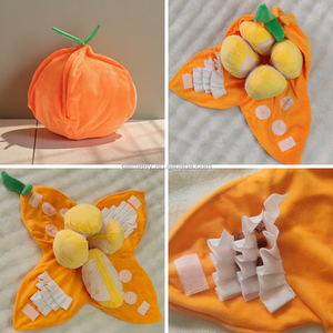 Jouet interactif pour chien en peluche Orange, jeu de <span class=keywords><strong>cache</strong></span>-<span class=keywords><strong>cache</strong></span>, puzzle tangerine, jouet sonore pour chiot - Product Image 4