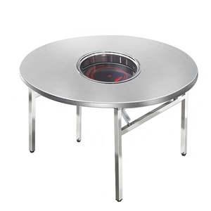 Foldable Stainless Steel Custom Cutouts <b>Table</b> <b>Folding</b> Charcoal Stove Induction Cooker Square <b>Round</b> Dining <b>Tables</b> <b>TABLE</b> Fold & Cu - Product Image 3