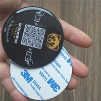 Menú táctil inteligente NFC personalizado de 60mm con código QR para restaurante