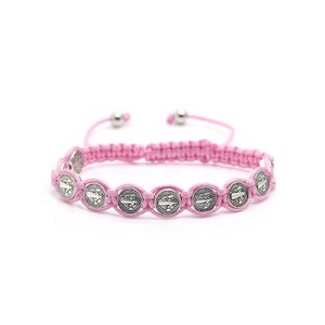 I braccialetti intrecciati colorati possono proteggere la preghiera e l'esorfismo o essere dati come regali 1.5cm 10 pezzi braccialetti fatti a mano Saint benedici - Product Image 5