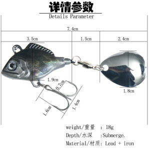 Señuelo Vibrador de 18g con Forma de Pez para Pesca de Lubina en Agua Salada, Señuelo de Aleación de Zinc - Product Image 2
