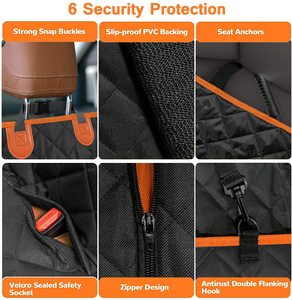 Bọc Ghế Cho Thú Cưng Chống Trượt Chống Trầy Xước Chống Thấm Nước Và Dễ Chăm Sóc Võng Ghế Sau Với Lưới Hình Xương - Product Image 6