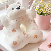 Coussin de soutien pour le cou en forme de U en peluche avec motif animal de dessin animé pour la sieste au bureau et les voyages