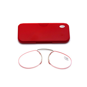 Vente en gros de lunettes de lecture de haute qualité sans monture ultra légères portables mini pocket hommes femmes loupe presbytie pince-nez - Product Image 3