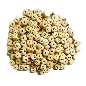 Perles en bois, 20 pièces, lettres anglaises, Alphabet, couleurs