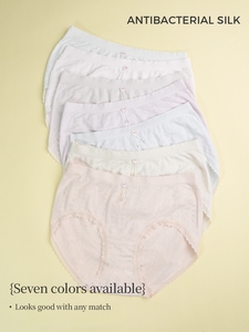 Culottes en soie de qualité supérieure, vente en gros d'usine, couleur unie, douces et confortables, logo personnalisé, soie de mûrier naturelle, sous-vêtements pour femmes - Product Image 4