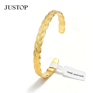 Brazaletes de Moda para Mujer, OEM/ODM, Personalizados, Impermeables, de Acero Inoxidable, Chapados en Oro, Hipoalergénicos, Joyería de Moda, Brazaletes de Oro de 24k - Product Image 1