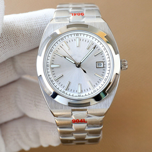 Luxury 904L Stainless Steel Integrated Bracelet <b>Watch</b> Silver Brushed Dial with Date Display - Product Image 6