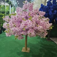 Décoration de mariage A-1544, petit arbre artificiel de fleurs de cerisier de 4 pieds, arbre de cerisier en soie rouge pour centre de table