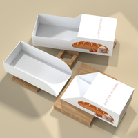 Conception de tiroirs de luxe Boîtes à sandwich en papier à hamburger biodégradables imprimées sur mesure
