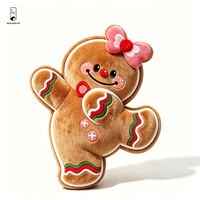 Peluche Homme en Pain d'Épices de Noël, Figurine en Peluche Douce, Coussin en Peluche, Décoration de Noël pour la Maison, Cadeau de Noël pour Enfants