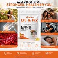 OEM Hot Sales Vitamine D3k2 Kokosolie Softgels Vitamine D3 300 Softgels Immuun- & Hartondersteuning