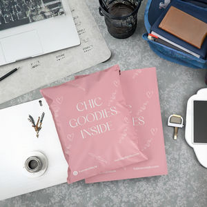 Bolsas de Envío de Poliéster Rosa Ecológicas con Logotipo Personalizado para Empacar Calcetines y Ropa - Product Image 3