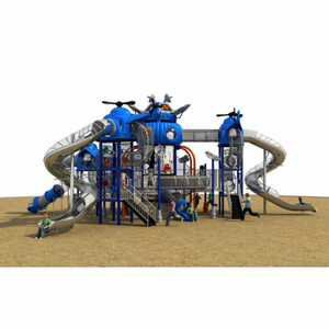 Équipement de <span class=keywords><strong>parc</strong></span> d'attractions extérieur pour enfants sur le thème des vaisseaux spatiaux, toboggans pour maternelle, structure de jeux personnalisée - Product Image 3