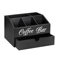 Organisateur de comptoir pour bureau à domicile, accessoires à café, porte-tasses, station à café en bois avec tiroir