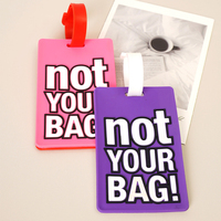 Étiquette de bagage en PVC souple, étiquette de bagage en caoutchouc souple, étiquette de bagage personnalisée en PVC souple avec motif de carte d'embarquement de dessin animé