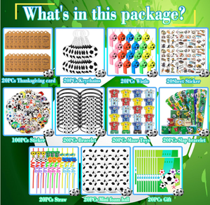 Pulseras de Fútbol, Llaveros de Pelota de Espuma, Pajitas, Silbato, Bolsas de Regalo, Pegatinas de Tatuajes, Juguetes de Laberinto para Fiestas de Fútbol - Product Image 6