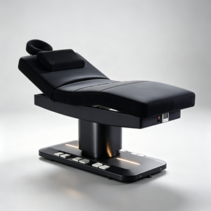 Mobilier de salon de luxe moderne blanc et or, table de massage électrique à 4 moteurs pour soins du visage, chaise de spa, lit pour extensions de cils - Product Image 3