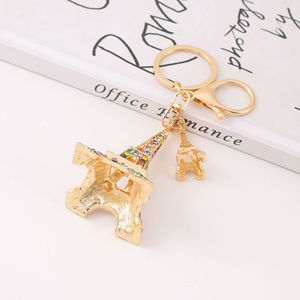 Bling pha lê Rhinestone tháp Eiffel Keychain túi quyến rũ lưu niệm vòng chìa khóa long lanh kim cương tháp Eiffel trong Paris Keychain - Product Image 2