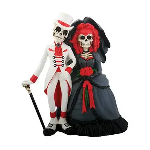 Skeleton Dod Gothic Wedding Couple Figurine Decoration Collectible Statue Wholesale for Home Decor