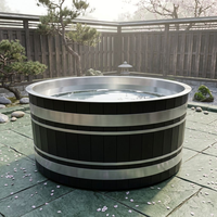 Baignoire ovale en cèdre rouge et acier inoxydable 304, pour usage intérieur et extérieur, bain froid pour la récupération sportive et la relaxation, directement de l'usine
