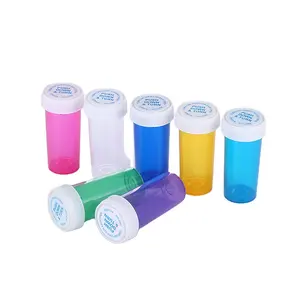 Plastic Kleine Pillencontainer Paarse Omkeerbare Dop Pillfles Rx Medicijnflesjes