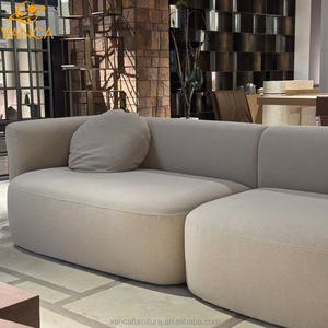 Sofá Seccional Tapizado en Tela de Algodón de Alta Gama, Sofá de <span class=keywords><strong>Tres</strong></span> Plazas para Sala de Estar, Sofá Modular Personalizado para <span class=keywords><strong>Casa</strong></span> o Villa - Product Image 3