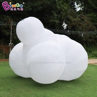 Ballon publicitaire nuage blanc gonflable personnalisé durable, nuage gonflable géant avec lumière LED pour la décoration d'événements en plein air