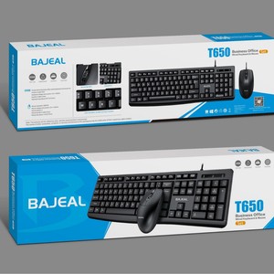 BAJEAL <b>Keyboard</b> Mouse Combo <b>Wired</b> Full Size For Office Home Desktop Laptop Use - Product Image 3