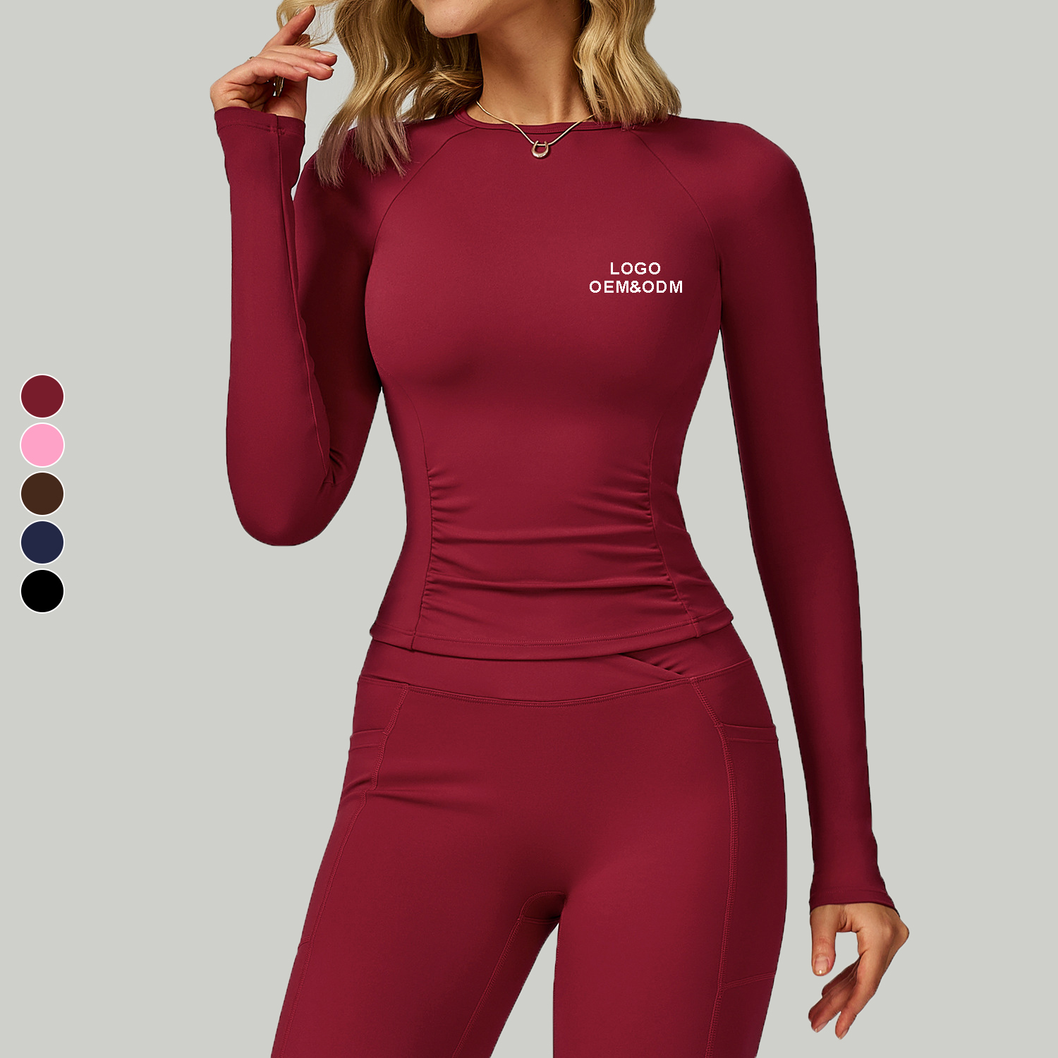 Women's Lightweight Breathable Seamless Yoga Top with Long Sleeves Tummy Control Workout Shirt for Gym & Running