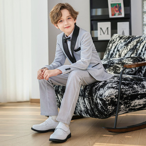 Novedades Ocasión formal Shine Boys Suit Guapo Inglaterra Flower Boy Host Ropa Caminar Piano Performance Blazer Suit - Product Image 2