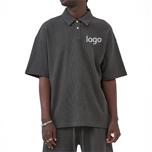 เสื้อโปโลธรรมดาสำหรับผู้ชายเสื้อยืดวาฟเฟิลแขนสั้นลำลองมีแบรนด์ตามสั่ง - Product Image 5