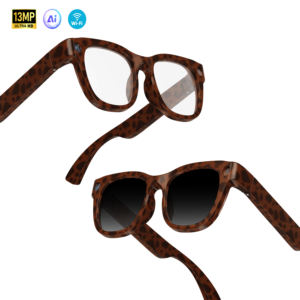 2026 E06D AI Smart Glasses With 13MP 1080P Camera Tortoiseshell Frame Touch Control Video <b>Recording</b> 290mAh Battery TR90 Temple - Product Image 1