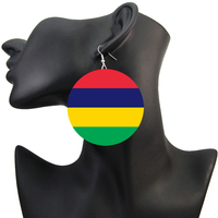 100 modèles drapeau de l'île Maurice carte porte-clés anneau bouton de manchette pince à cravate collier Bracelet boucles d'oreilles République De Maurice ensemble de bijoux