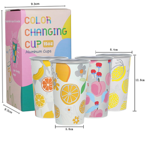 Grosir Pabrik satu lapisan cangkir aluminium berubah warna cangkir kopi Tumbler anggur - Product Image 1